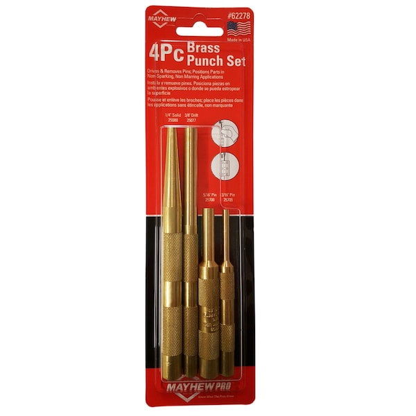 4PC BRASS PUNCH INCH SET